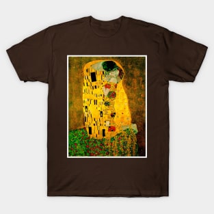 Gustav Klimt The Kiss 1907 Painting Print T-Shirt